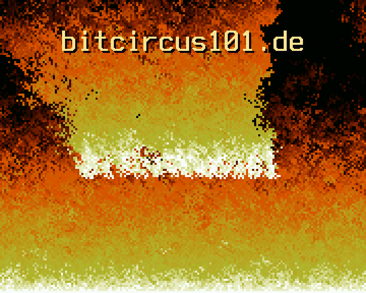 Fire: a heat buffer that rises, cools and drifts; the title burns.